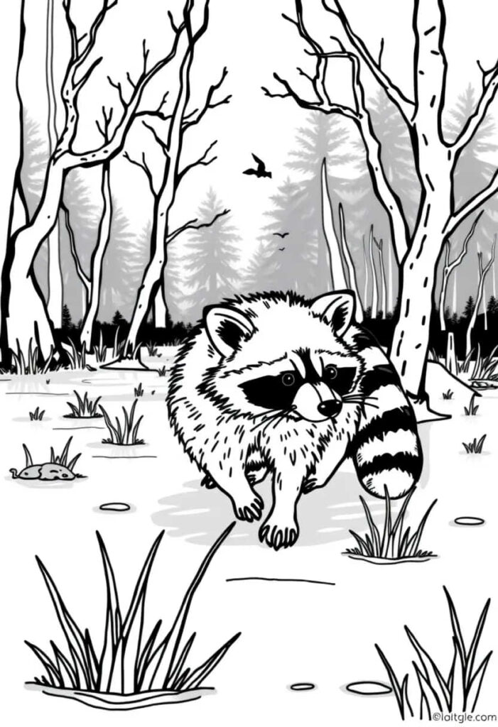 raccoon drawing coloring ideas pdf template sheet fee
