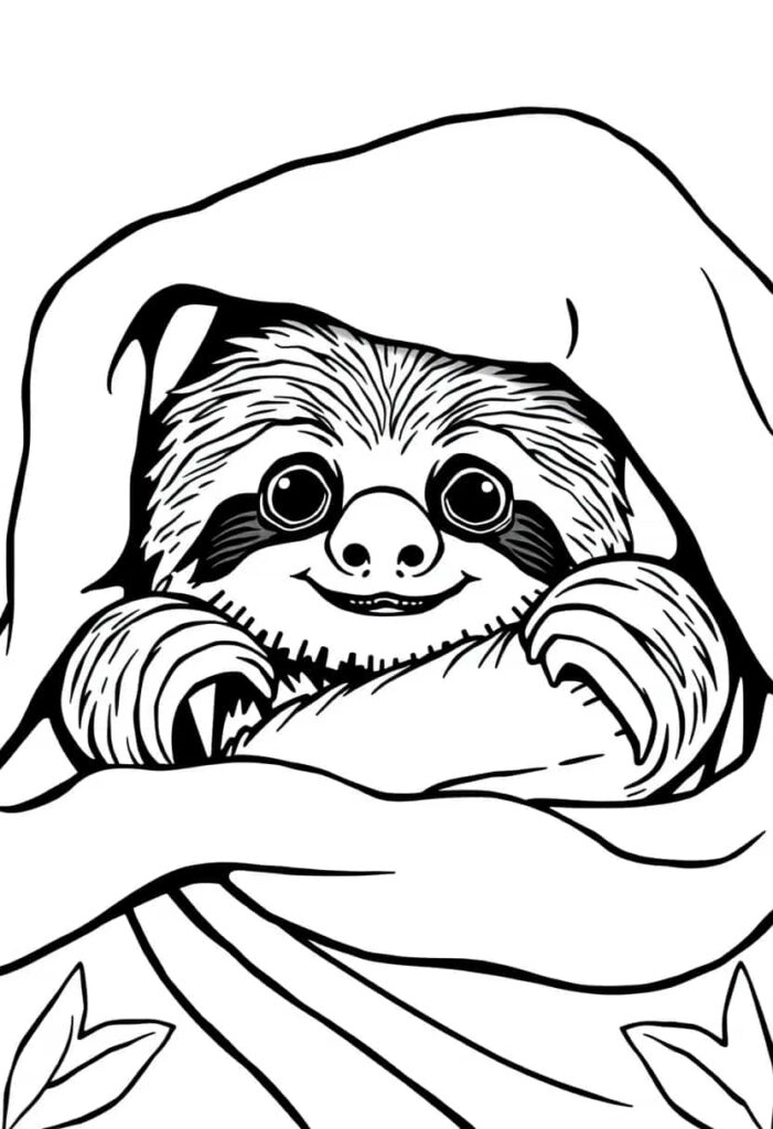 sloth drawing coloring ideas pdf template sheet