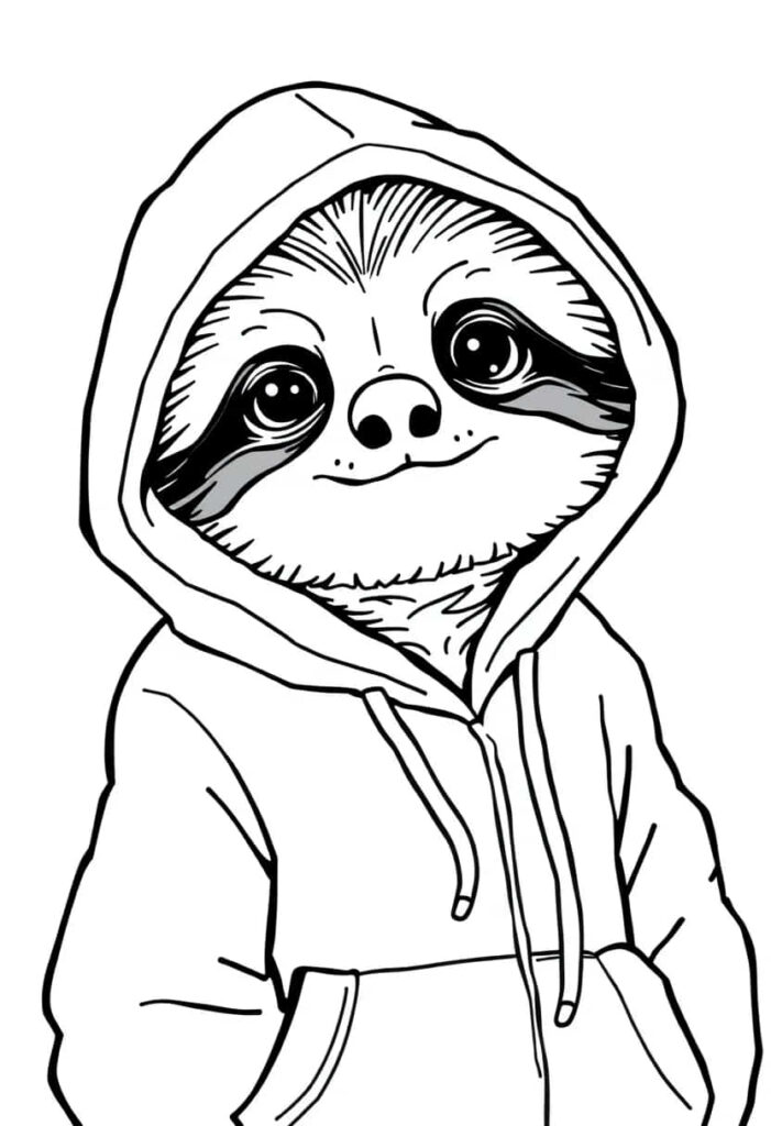 sloth drawing coloring ideas pdf template sheet c