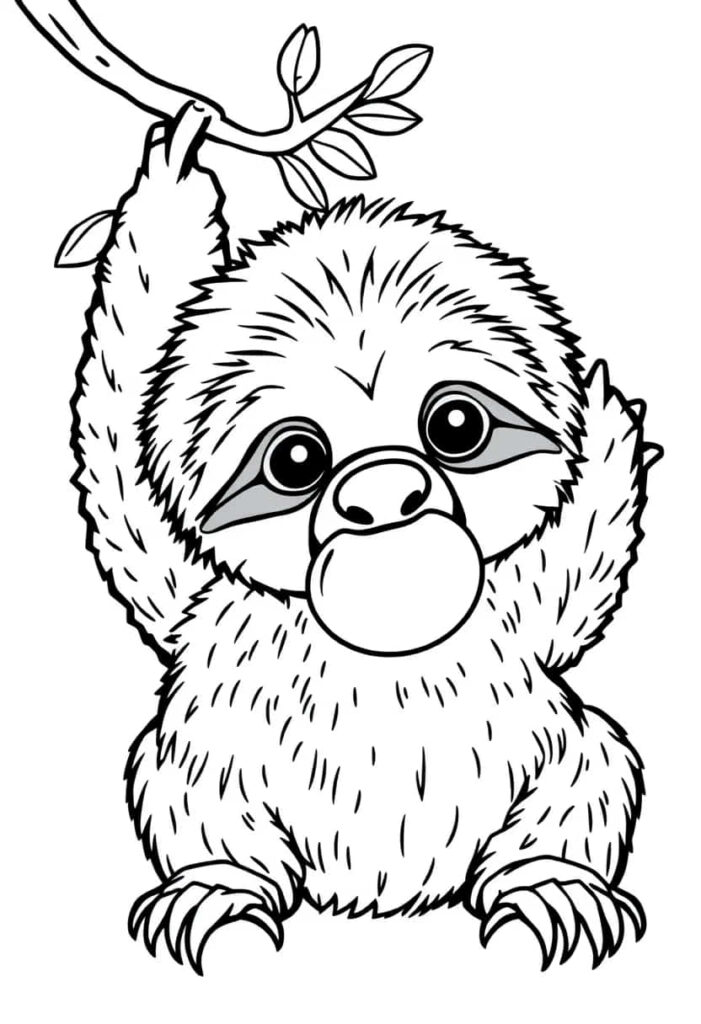 sloth drawing coloring ideas pdf template sheet cc