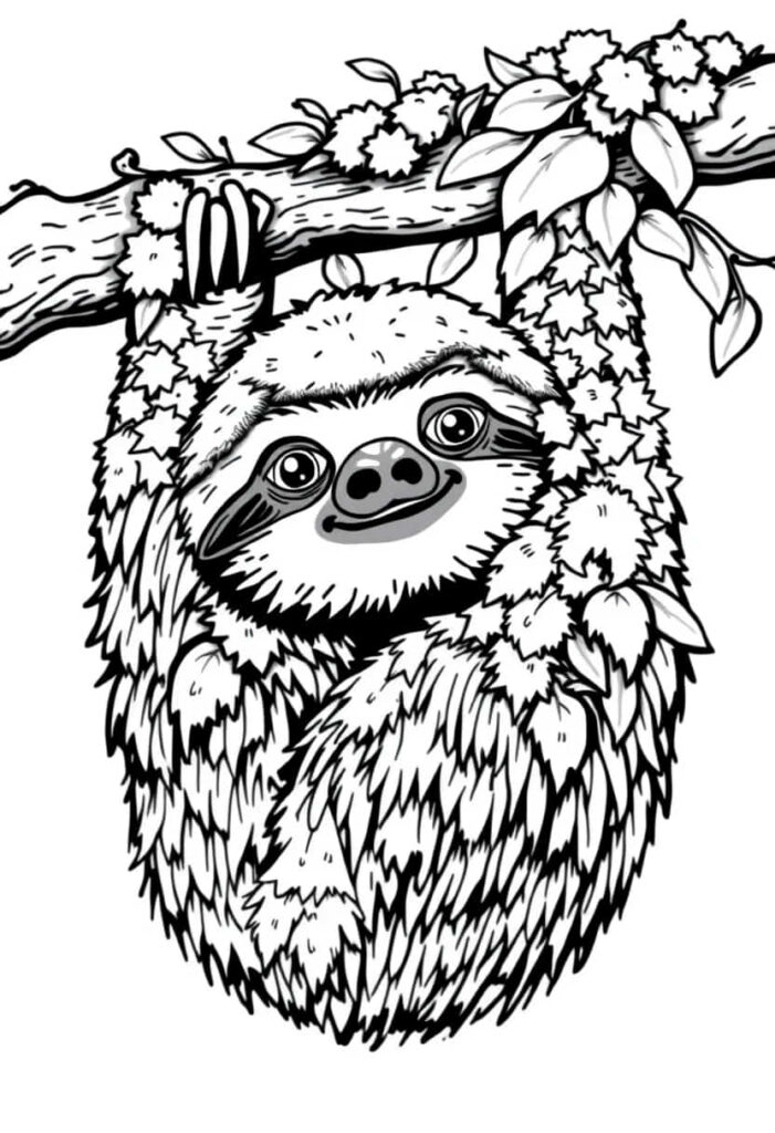 sloth drawing coloring ideas pdf template sheet ed