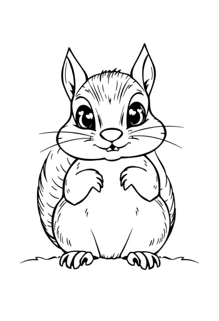 squirrel drawing coloring ideas pdf template sheet b
