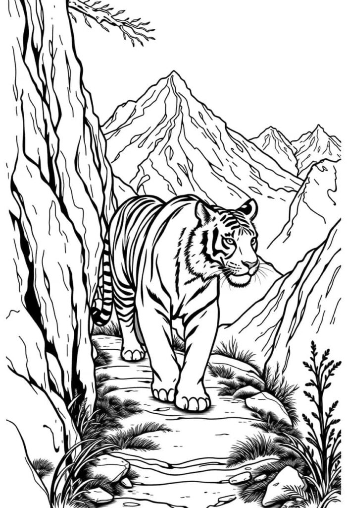 tiger drawing coloring ideas pdf template sheet f