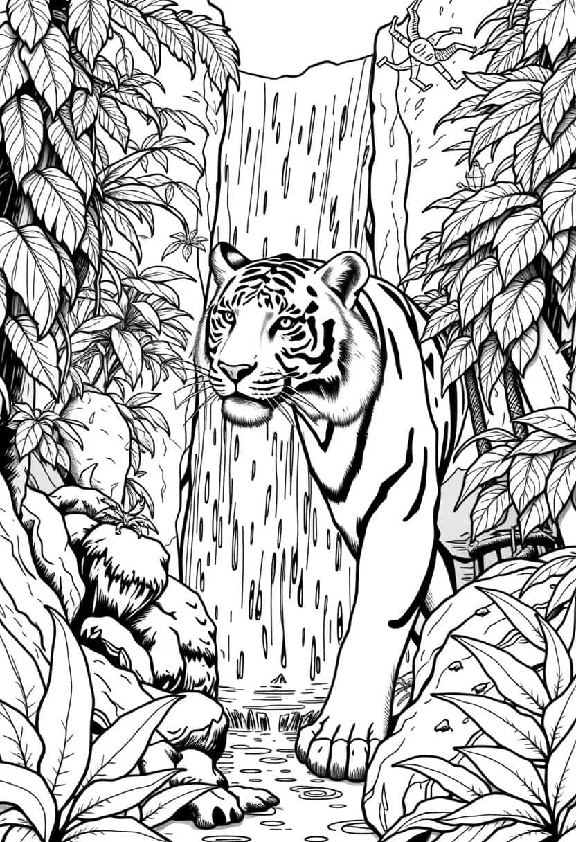 tiger drawing coloring ideas pdf template sheet d