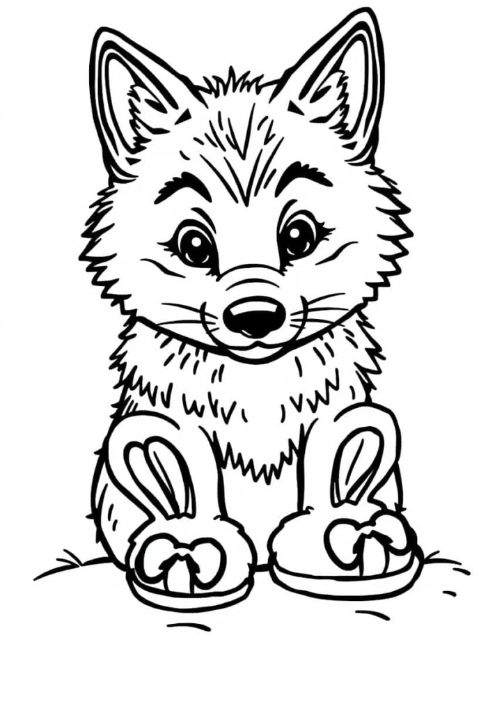 wolf drawing coloring ideas pdf template sheet