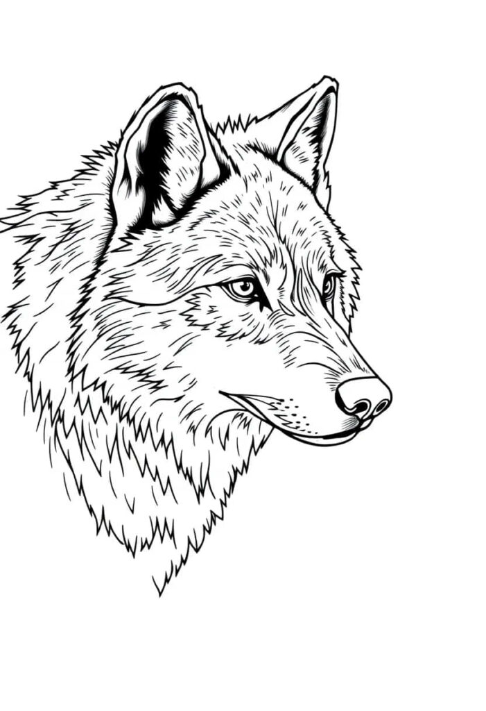 wolf drawing coloring ideas pdf template sheet b