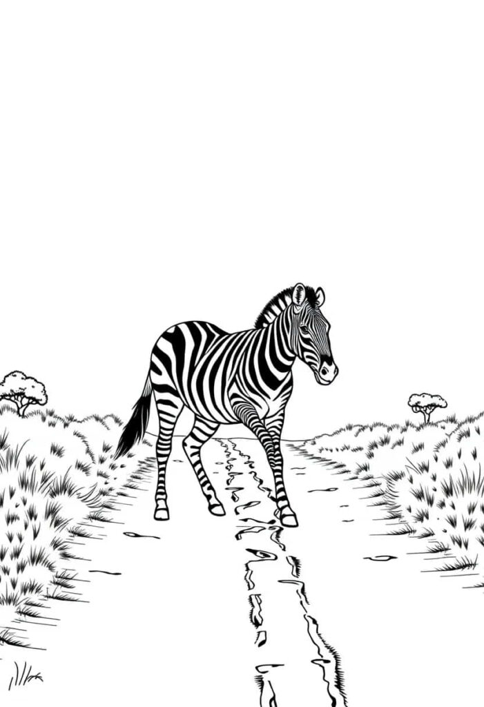 zebra drawing coloring ideas pdf template sheet
