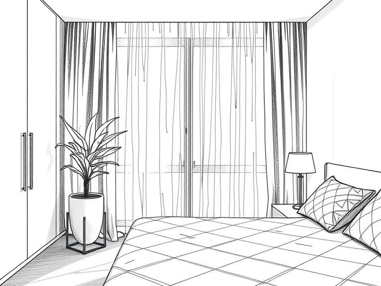 bedroom drawing featured