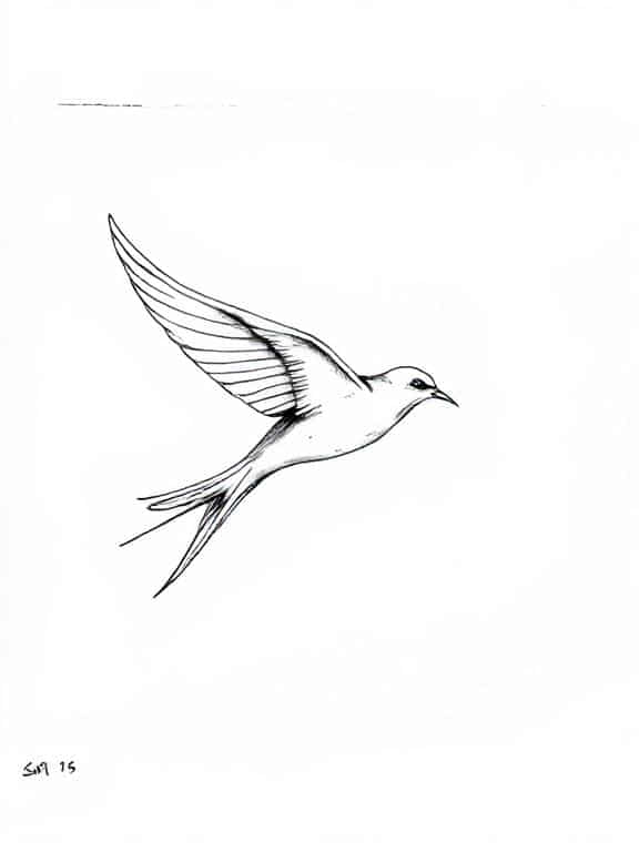 bird drawing sketch a