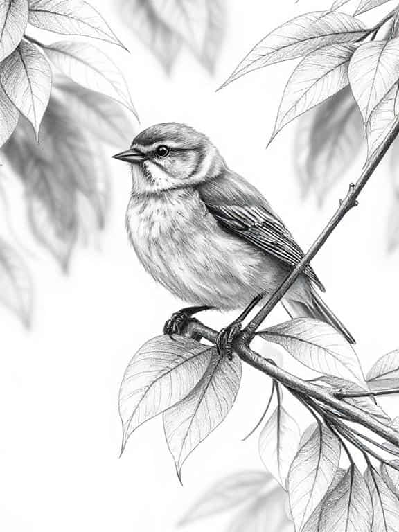 bird drawing sketch bf