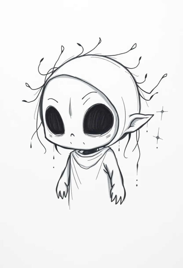 creepy horror scary drawing