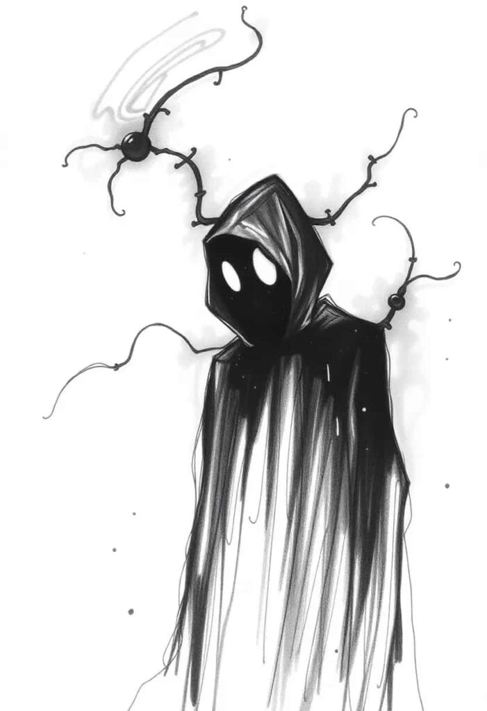 creepy horror scary drawing