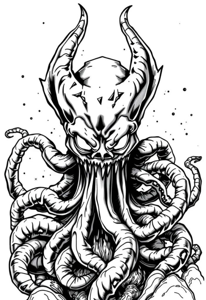 creepy horror scary drawing