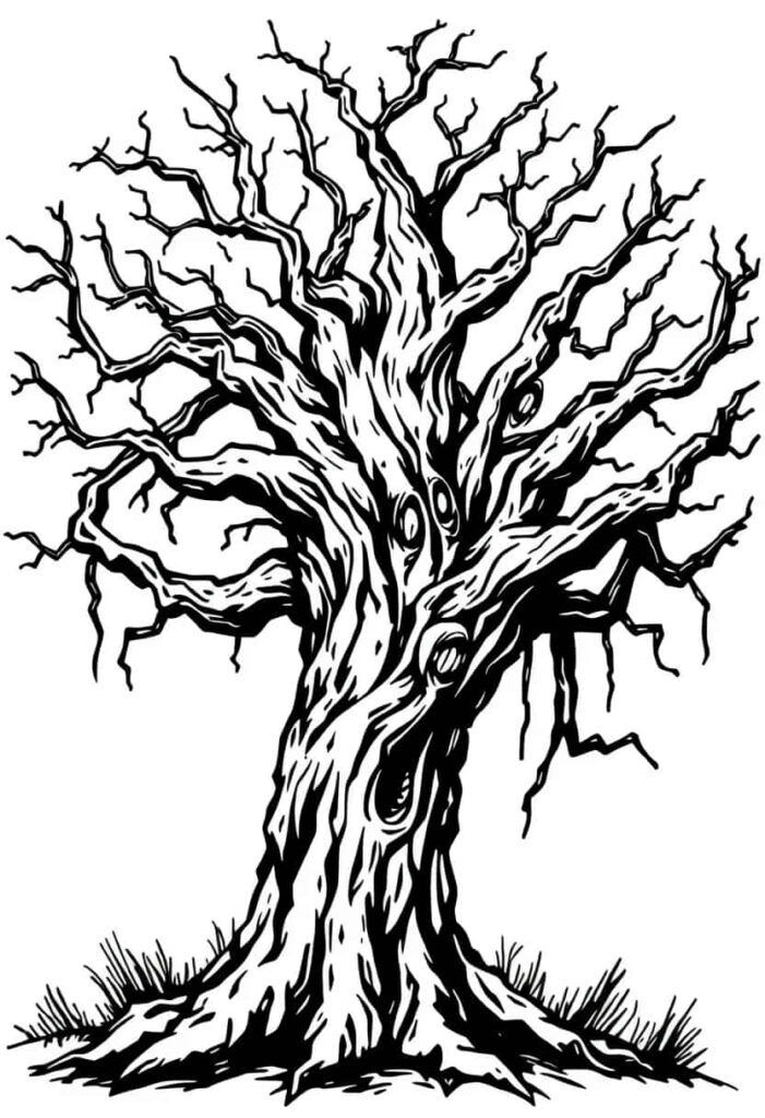 creepy horror scary drawing