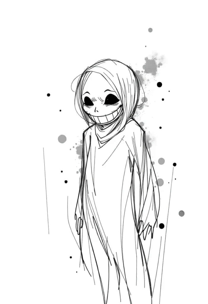 creepy horror scary drawing ae