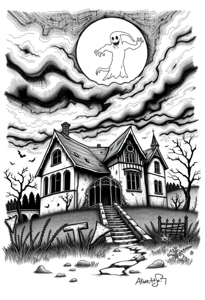 creepy horror scary drawing eb ()