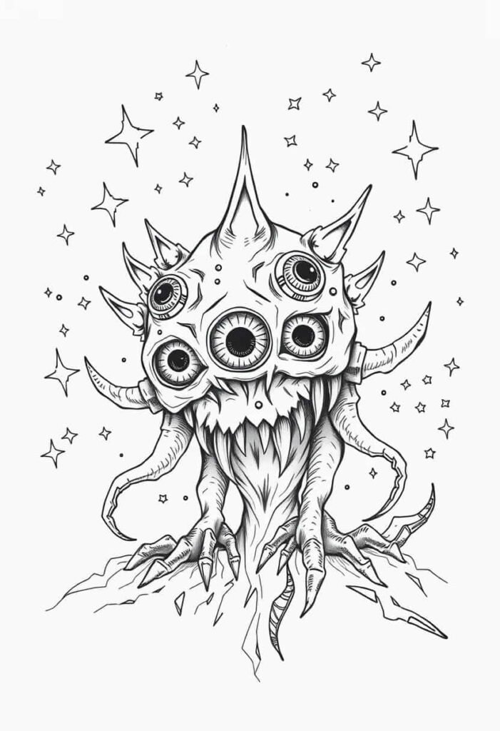 creepy horror scary drawing f