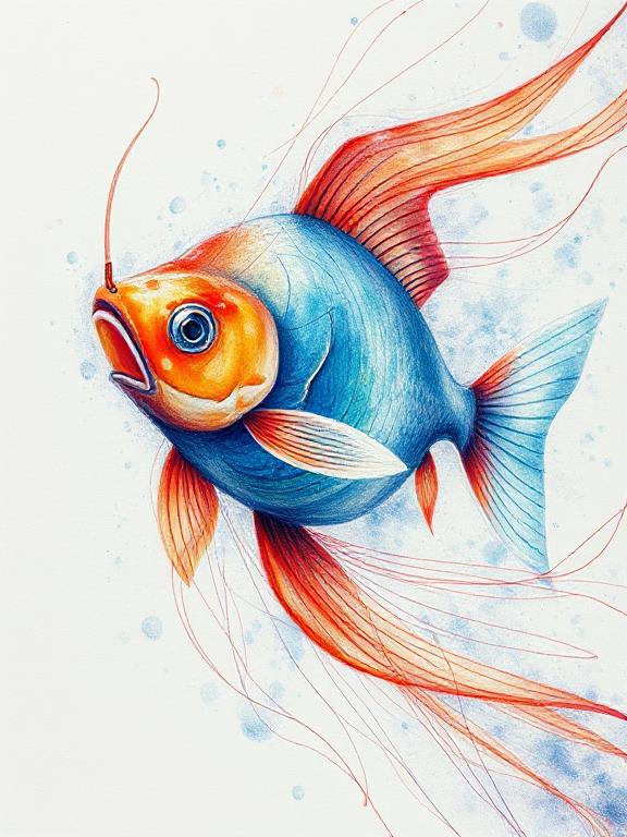 abstract fish drawing