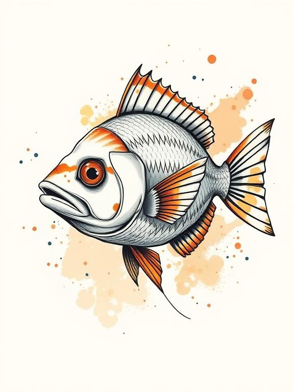 asthetic fish drawing