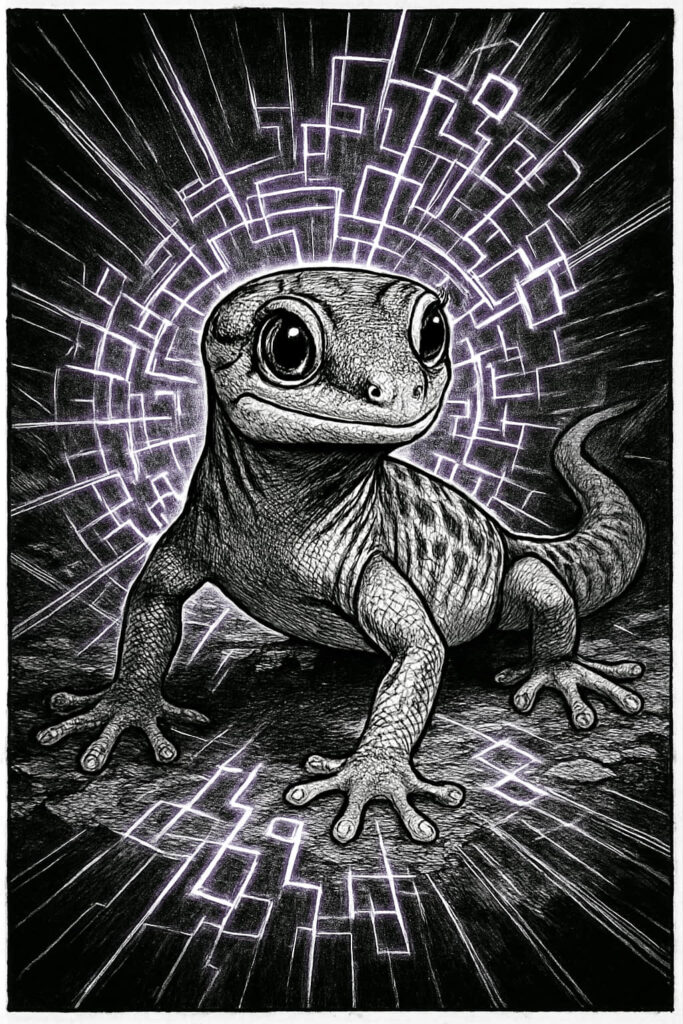 digital gecko art