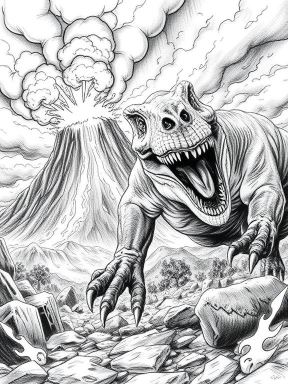 dinosaur drawing sketch e