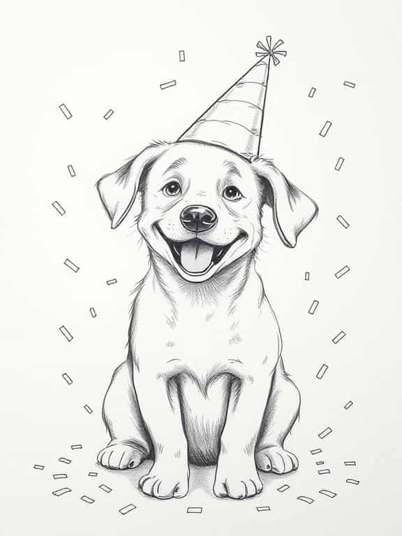 dog drawing sketch b