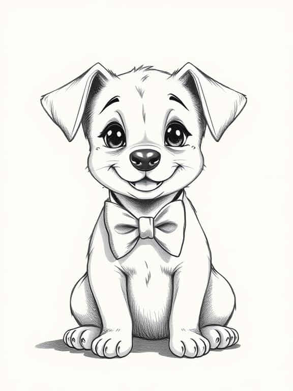 dog drawing sketch b