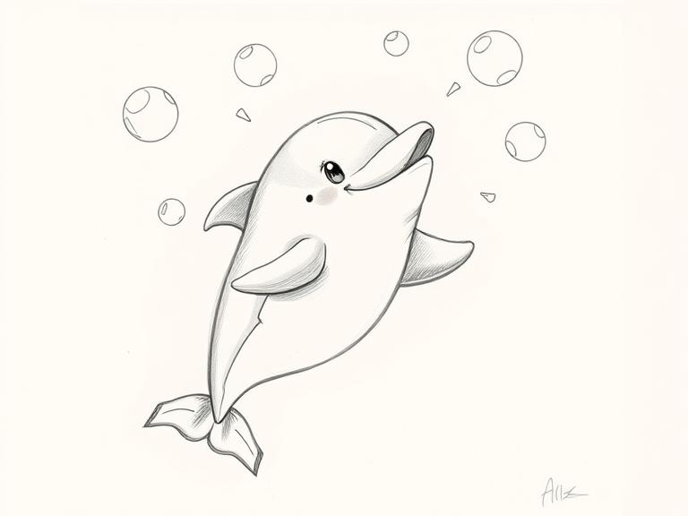 dolphin drawing featured