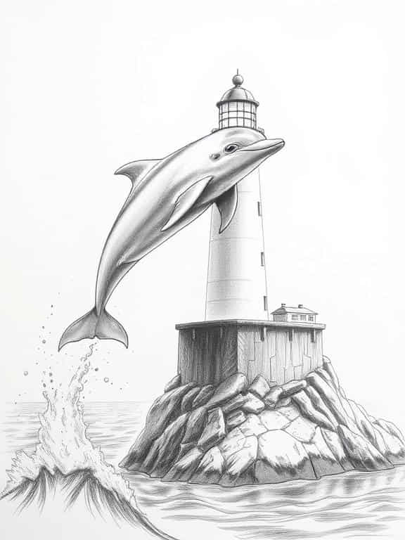 dolphin drawing sketch