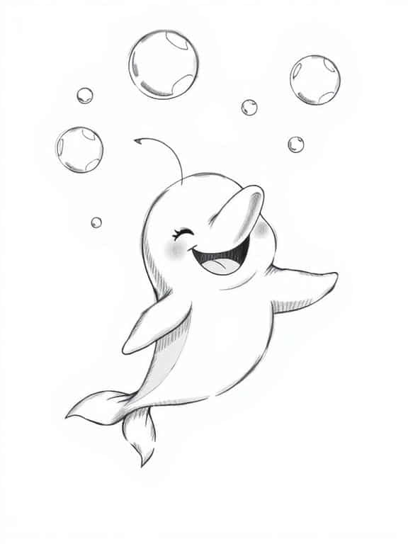 dolphin drawing sketch
