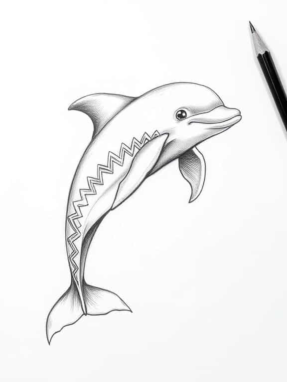 dolphin drawing sketch