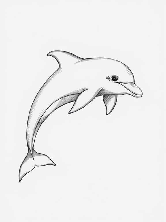 dolphin drawing sketch d