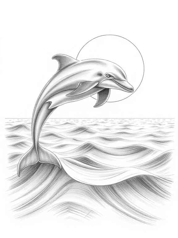 dolphin drawing sketch