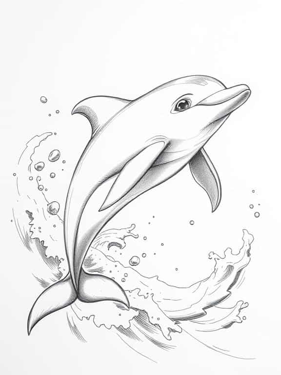dolphin drawing sketch d