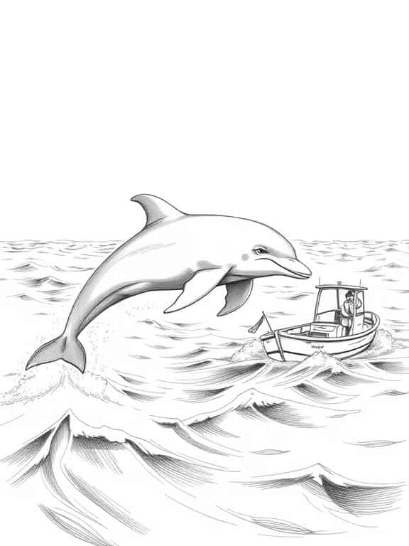 dolphin drawing sketch f