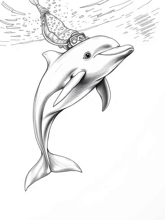 dolphin drawing sketch