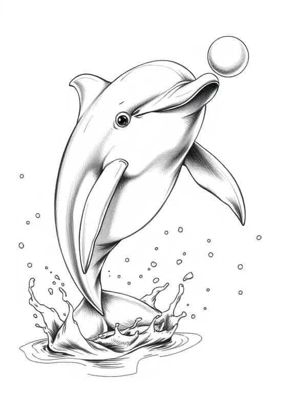dolphin drawing sketch
