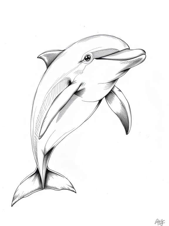 dolphin drawing sketch