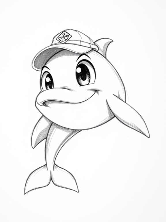 dolphin drawing sketch a