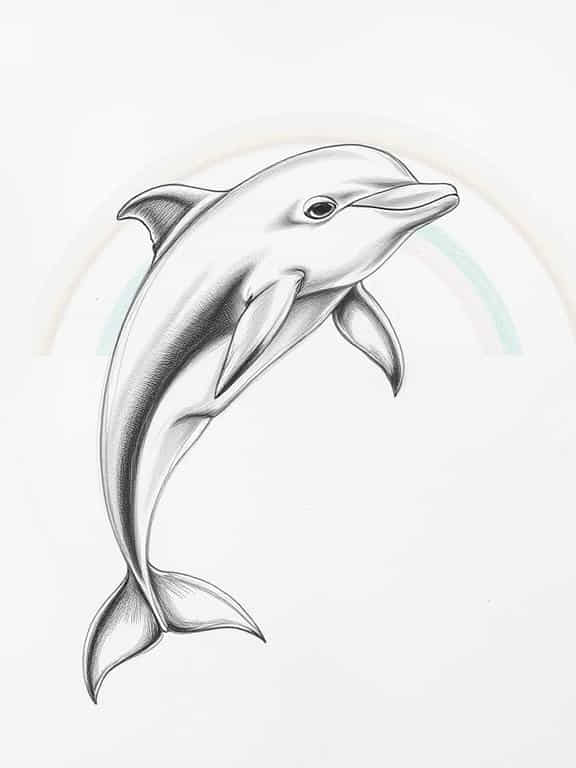 dolphin drawing sketch a