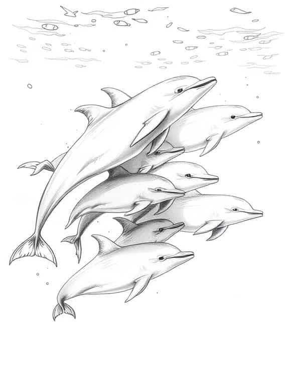 dolphin drawing sketch aa