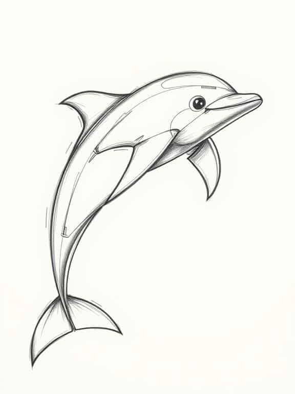 dolphin drawing sketch d