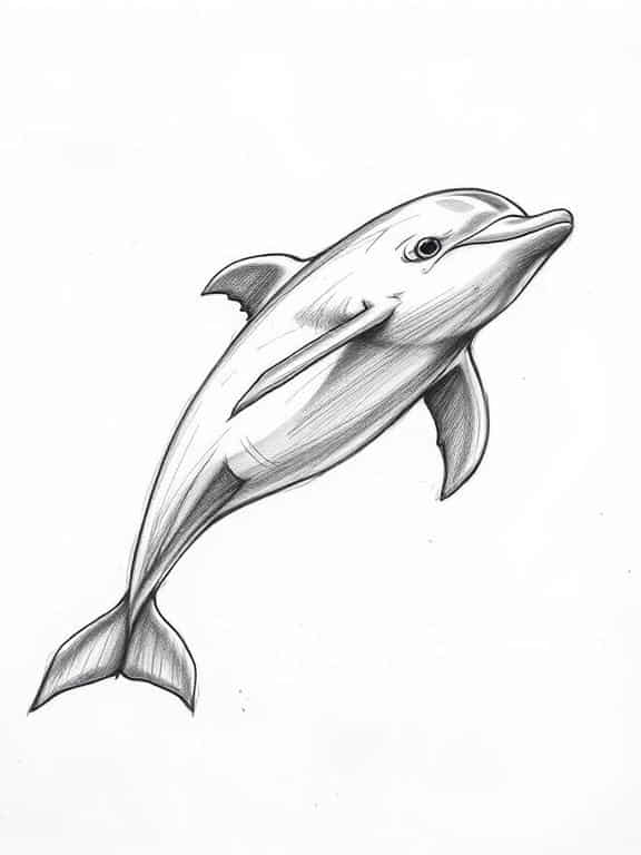 dolphin drawing sketch d