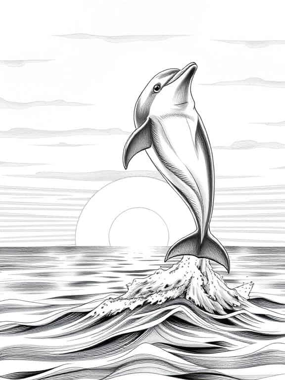 dolphin drawing sketch df