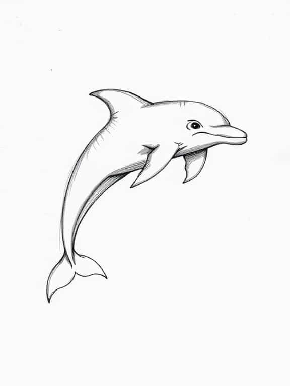 dolphin drawing sketch fe