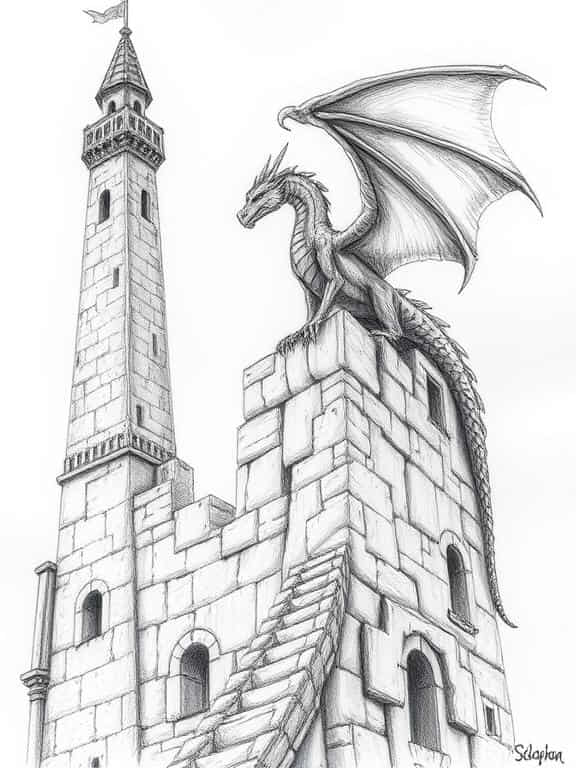 dragon drawings sketch