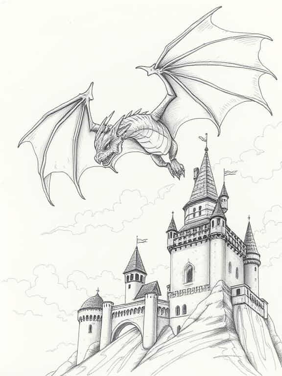 dragon drawings sketch e