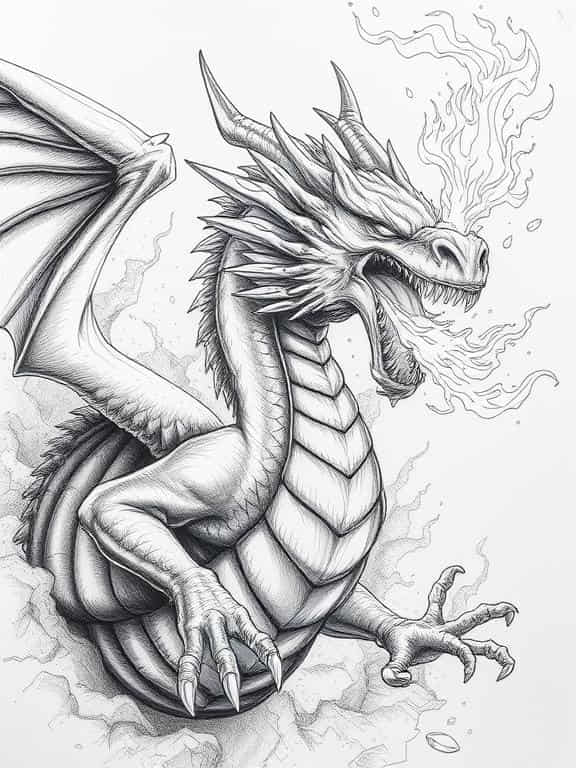 dragon drawings sketch a