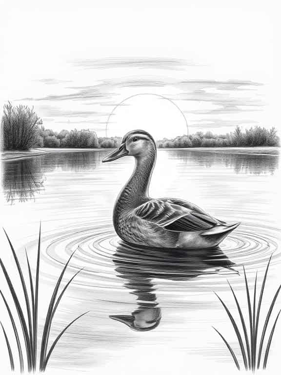 duck drawings sketch a