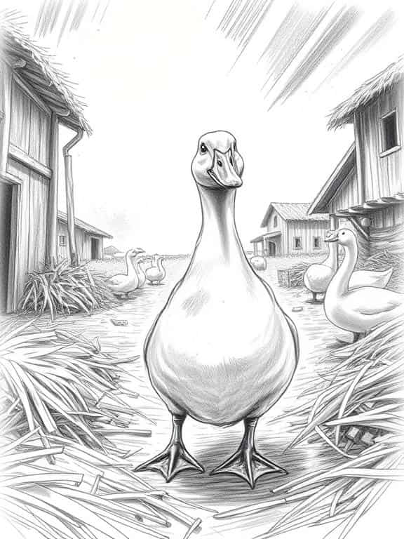 duck drawings sketch